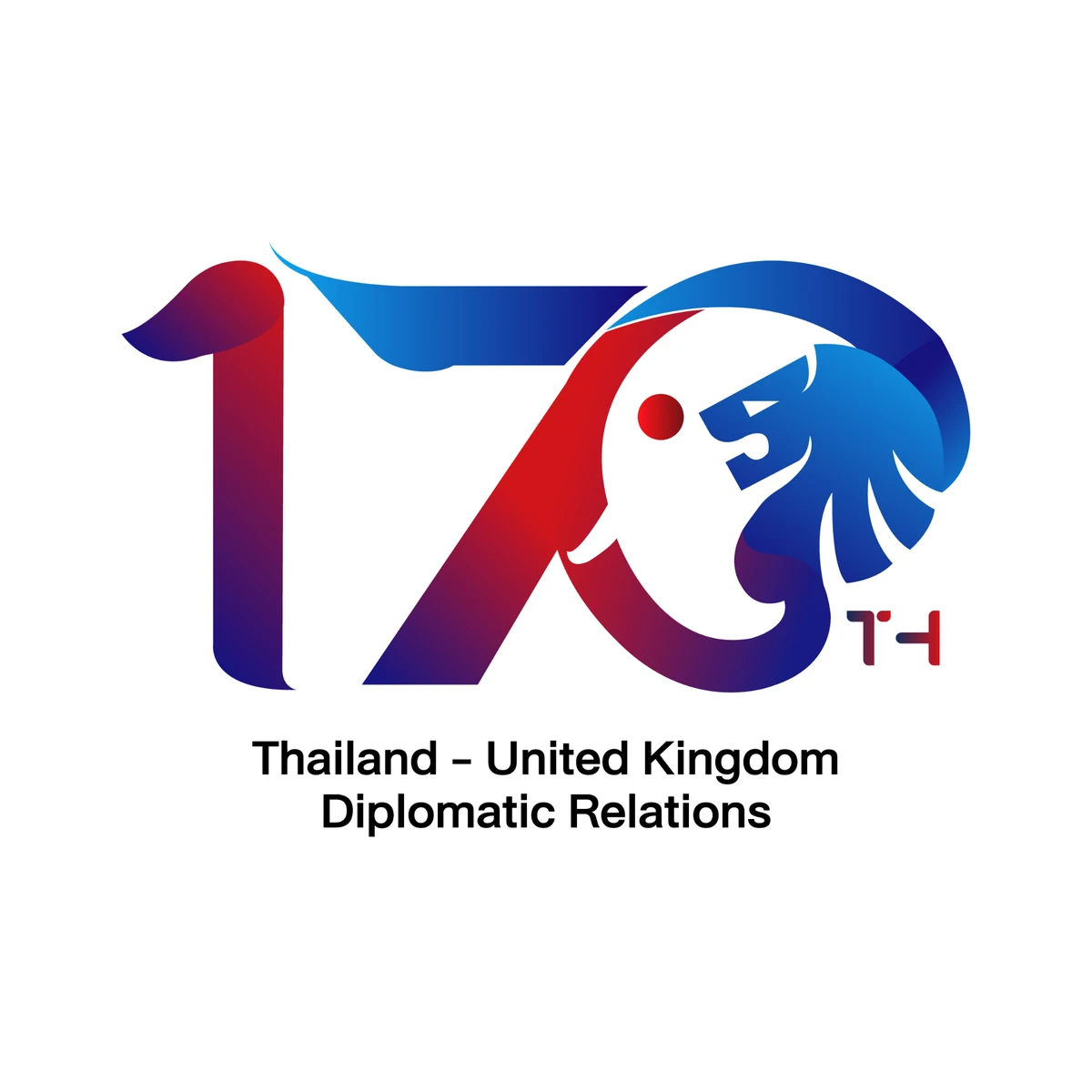 Winning 170 Years Thailand–United Kingdom Diplomatic Relations logo designed by Nawanthorn Boonprasert